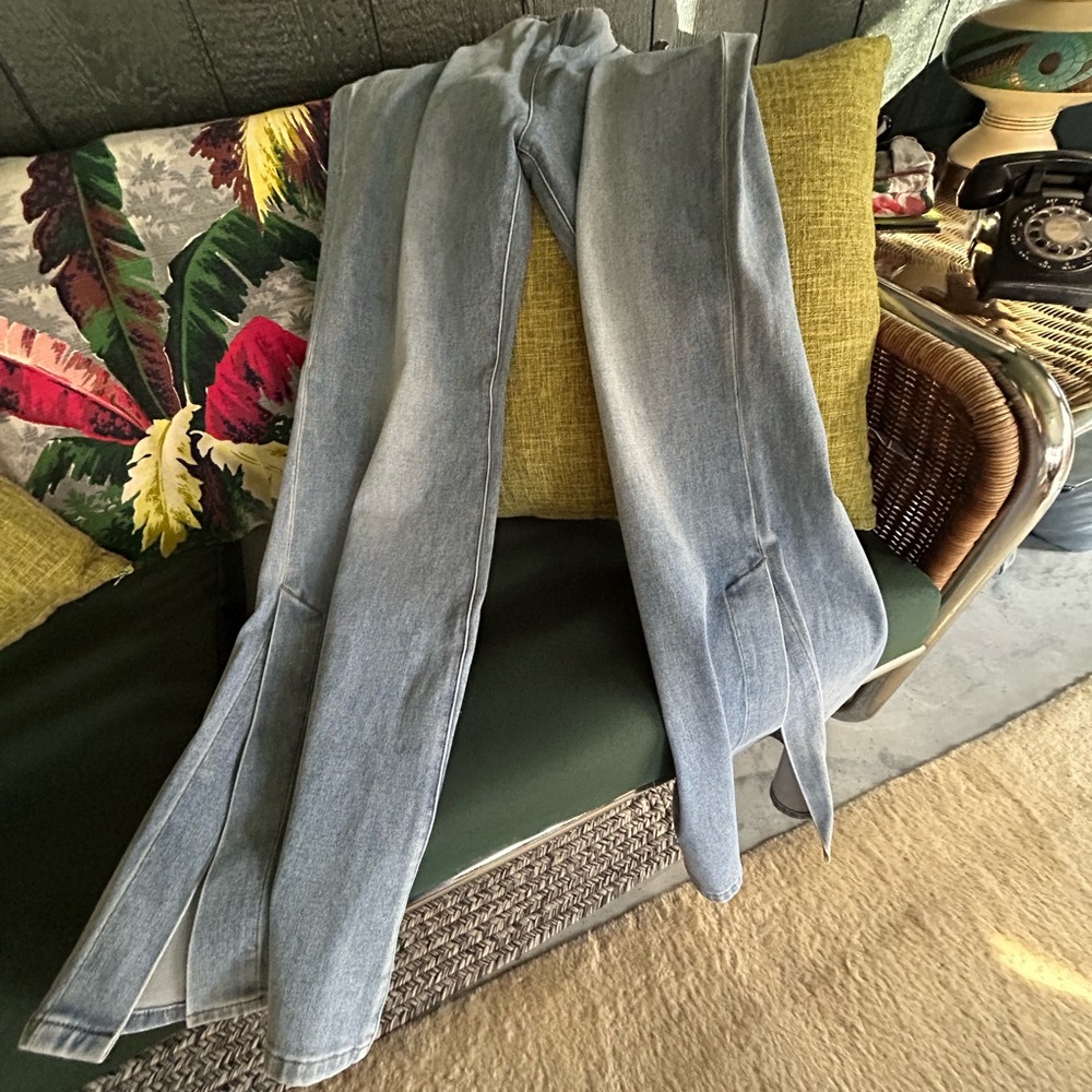 The ultimate flared slit, leg stretch, denim Jeans, soft surroundings 14-16